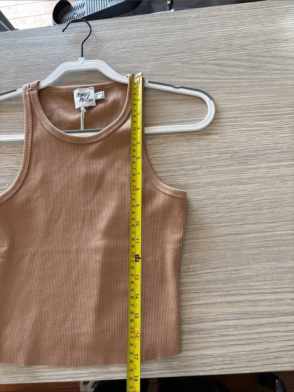 Princess Polly Selena Ribbed Tank Top Brown Size 4 NWT - Picture 6 of 6